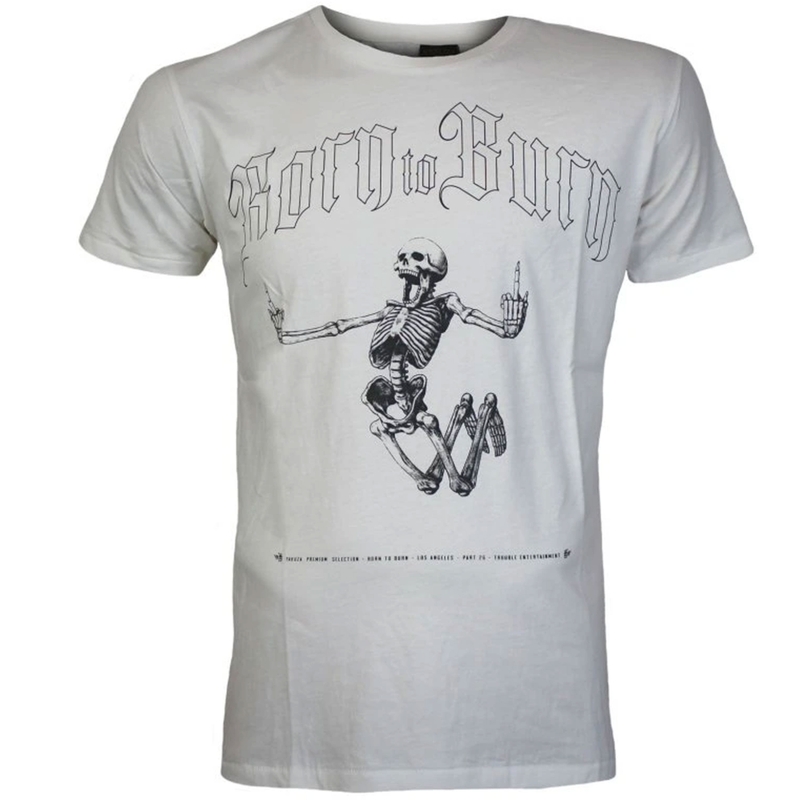 Camiseta Yakuza Premium "Born to Burn" - Los Ángeles blanca