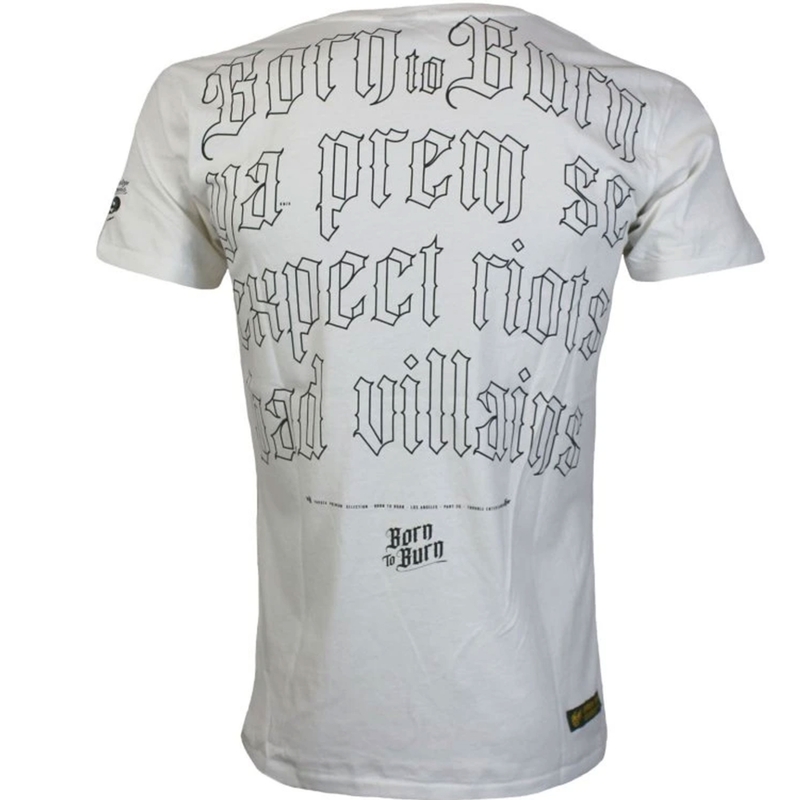 Camiseta Yakuza Premium "Born to Burn" - Los Ángeles blanca