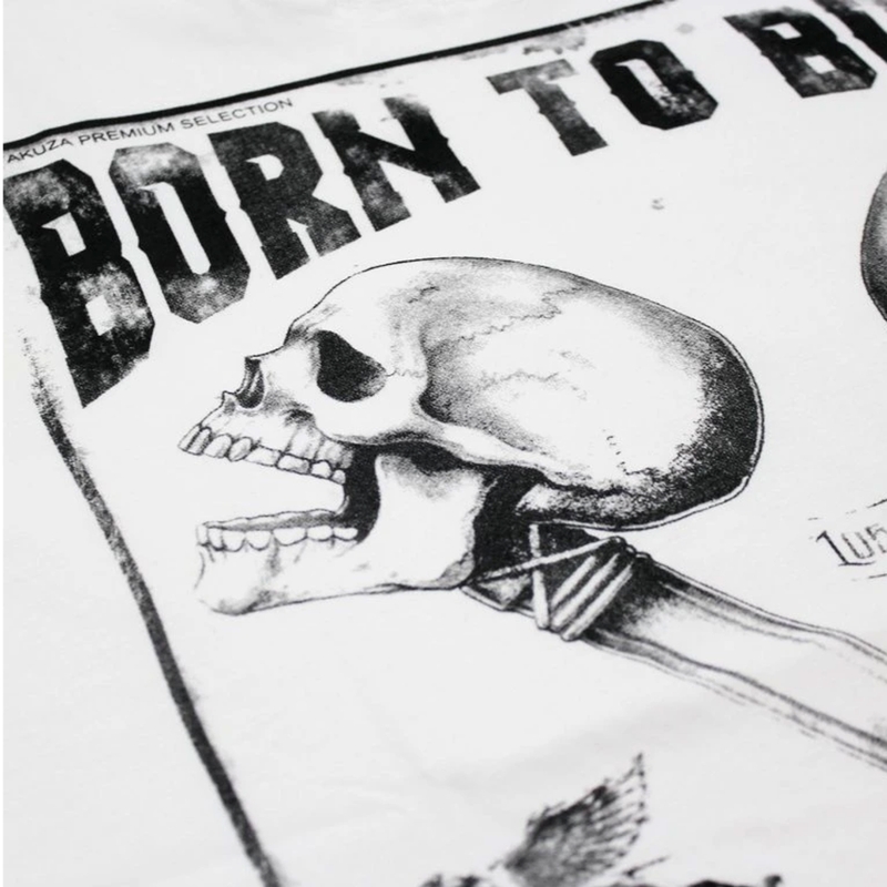 Camiseta Yakuza Premium Rude and Rough Born to Burn - Los Ángeles blanca