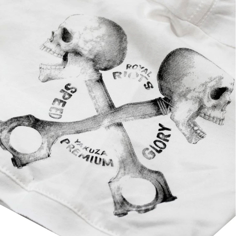 Camiseta Yakuza Premium Rude and Rough Born to Burn - Los Ángeles blanca