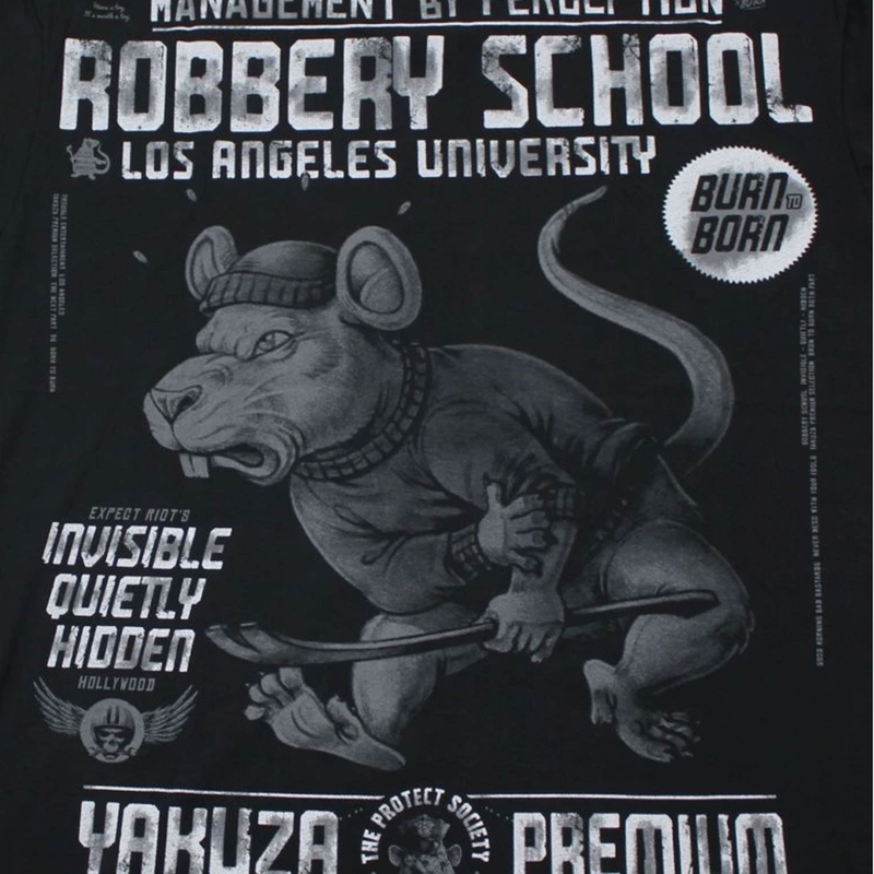 Camiseta Yakuza Premium Robbery School - Los Ángeles, negra