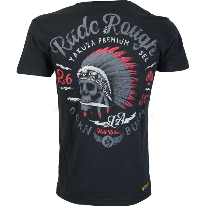 Camiseta Yakuza Premium Rude and Rough - Los Ángeles negra