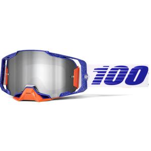Gafas de motocross 100% Armega Lavingaad con plexiglás plateado