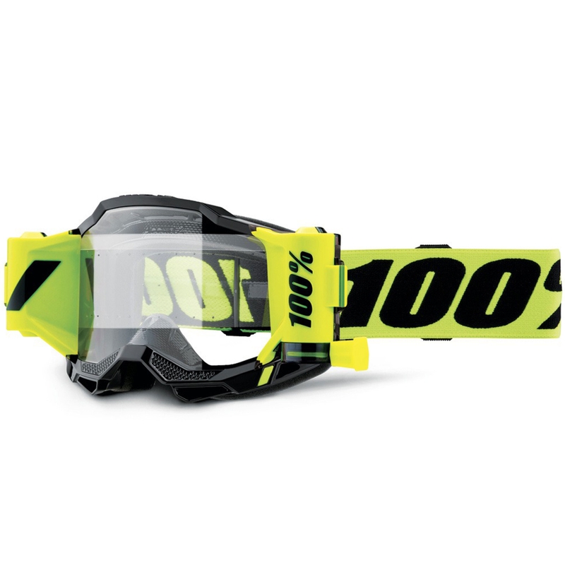 Gafas de motocross 100% Accuri 2 Forecast amarillo fluorescente con plexiglás transparente