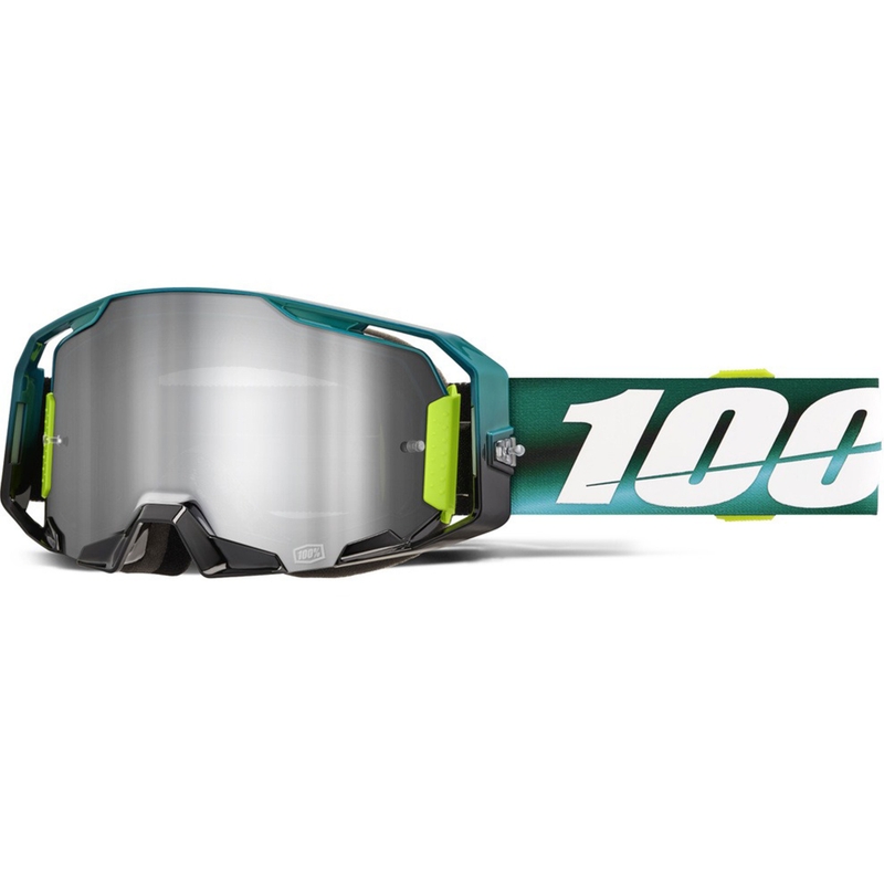 Gafas de motocross 100% ARmatic Polarity con plexiglás plateado