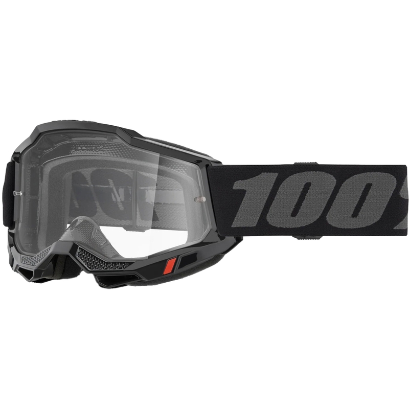 Gafas de motocross para niños 100% Accuri 2 Junior negras con plexiglás transparente