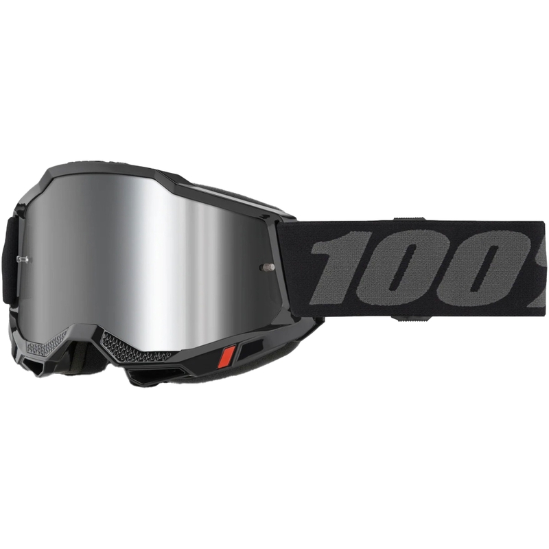 Gafas de motocross para niños 100% Accuri 2 Junior negras con plexiglás plateado