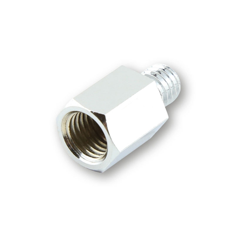 Adaptador para retrovisor Highsider Smart de rosca derecha M10 a rosca derecha M8 cromado