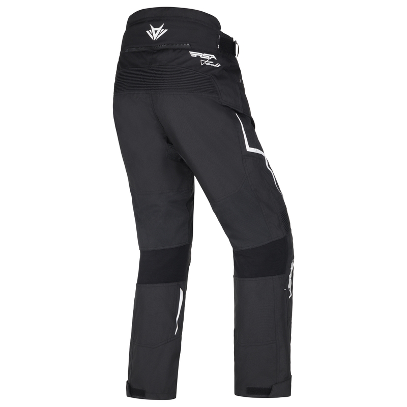 Pantalones cortos de moto RSA Bolt en blanco y negro