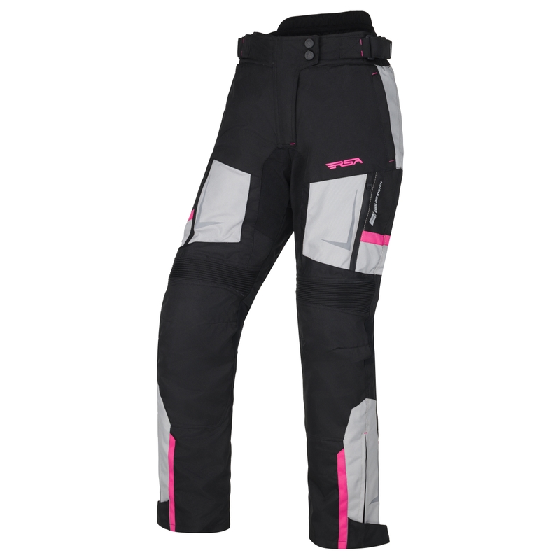 Pantalones de moto cropped para mujer RSA EXO 2 negro-gris-rosa