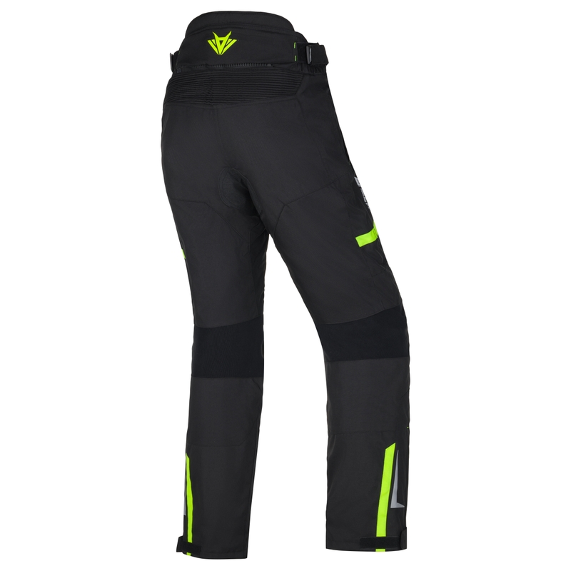 Pantalones cortos de moto RSA EXO 2 para mujer, color negro y amarillo fluorescente
