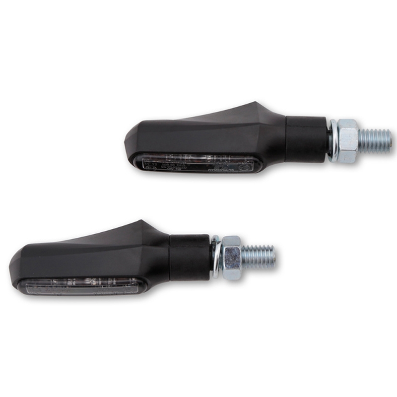 Intermitentes para motocicleta Highsider Smart Shorty Fin 2 en 1 negros