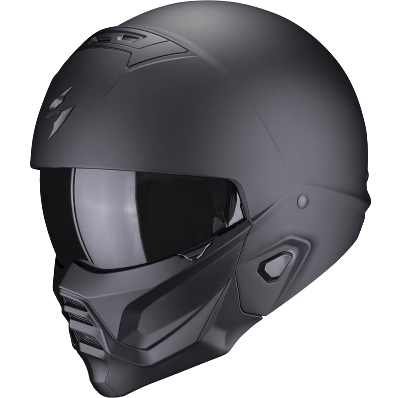 Casco de moto abierto con máscara Scorpion EXO-COMBAT II Negro sólido mate