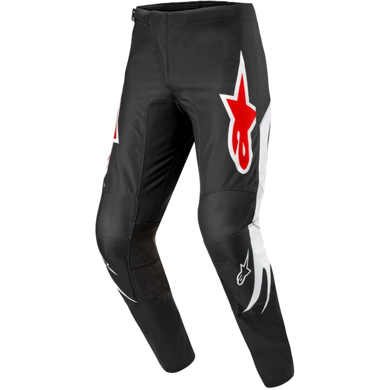 Pantalones de motocross Alpinestars Fluid Lucent negro-blanco-rojo
