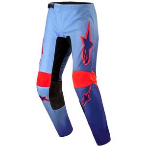 Pantalones de motocross Alpinestars Fluid Lucent azul-azul claro-naranja