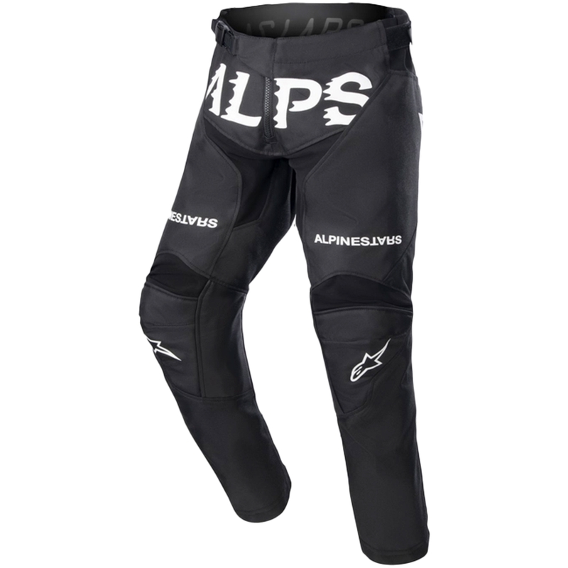 Pantalones de motocross para niños Alpinestars Racer Found en blanco y negro