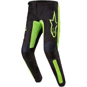 Pantalones de motocross Alpinestars Fluid Lurv negro-amarillo fluorescente