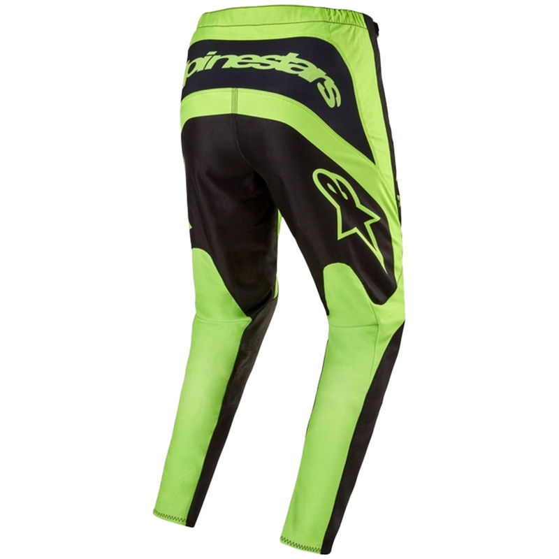 Pantalones de motocross Alpinestars Fluid Lurv negro-amarillo fluorescente