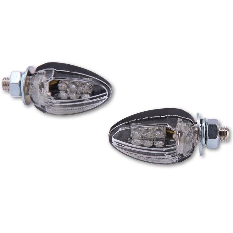 Intermitentes LED Highsider Smart Drop para motocicleta, color negro
