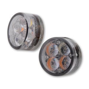 Intermitentes para motocicleta Highsider Smart Module Sixteen LED 2 en 1 gris humo