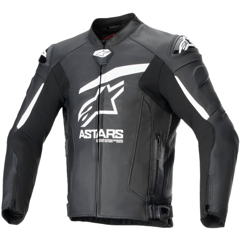 Chaqueta de moto Alpinestars GP plus R 4 Airflow de cuero blanco y negro