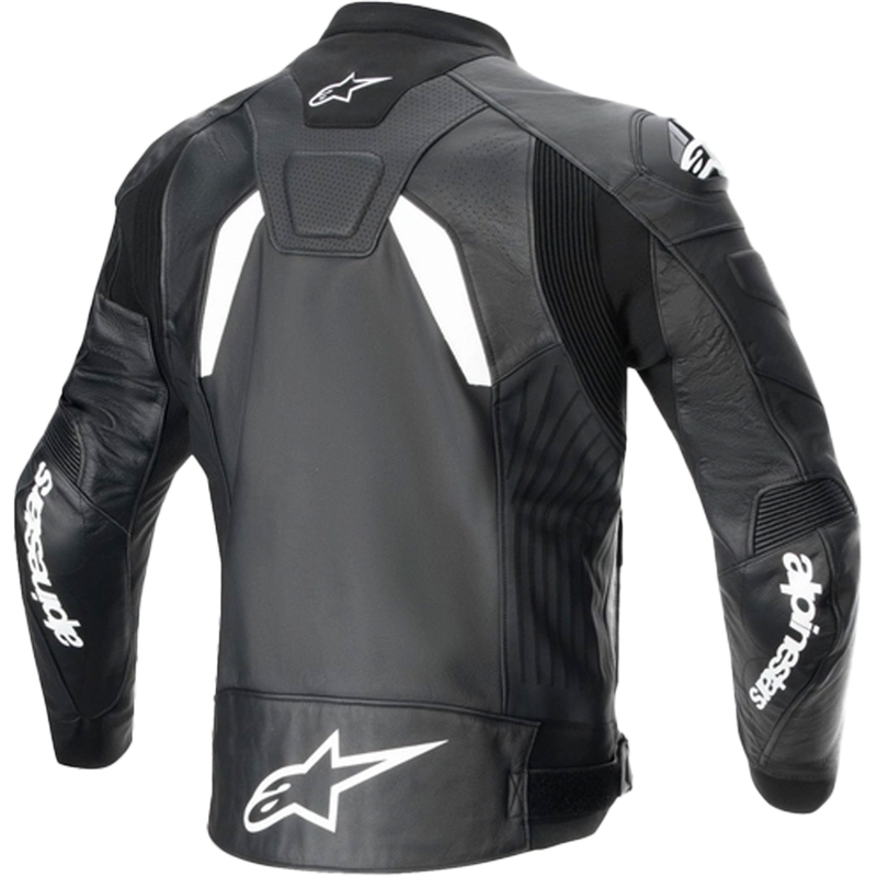 Chaqueta de moto Alpinestars GP plus R 4 Airflow de cuero blanco y negro