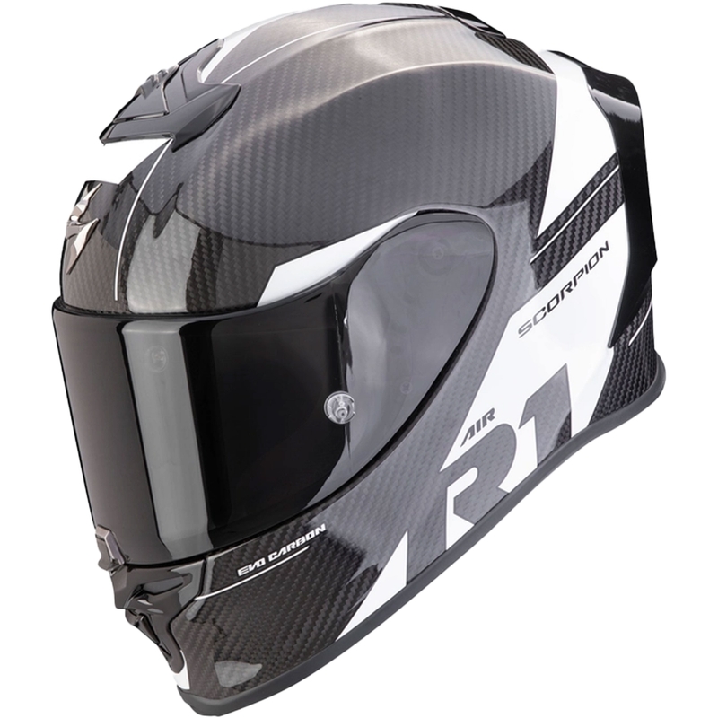 Casco integral Scorpion EXO-R1 EVO Carbon Air Rally negro y blanco liquidación