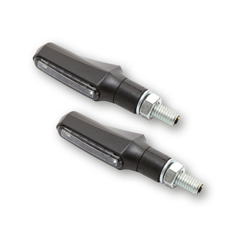 Intermitentes para motocicleta Highsider Smart Shorty Fin 3 en 1 negros