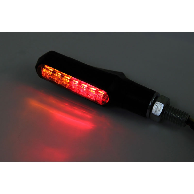 Intermitentes para motocicleta Highsider Smart Shorty Fin 3 en 1 negros