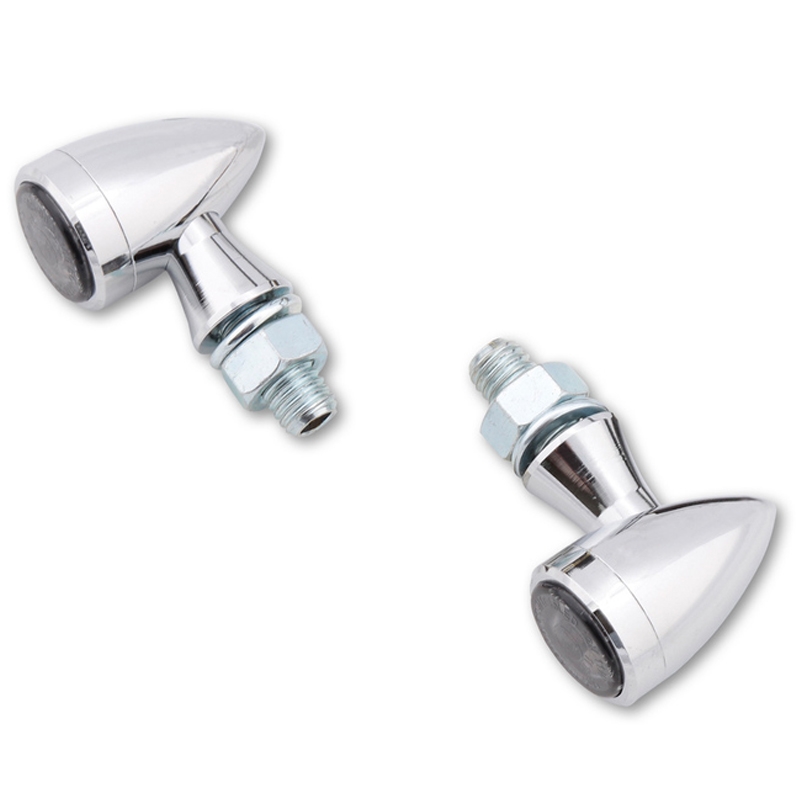 Intermitentes para motocicleta Highsider Smart Sixteen Bullet LED 3 en 1 cromados