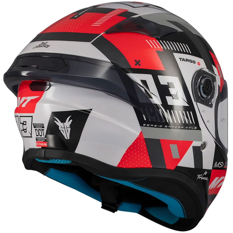 Casco integral de moto MT Targo S SERGIO GARCIA negro-gris-rojo