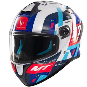 Casco integral de moto MT Targo S SERGIO GARCIA azul-rojo-blanco