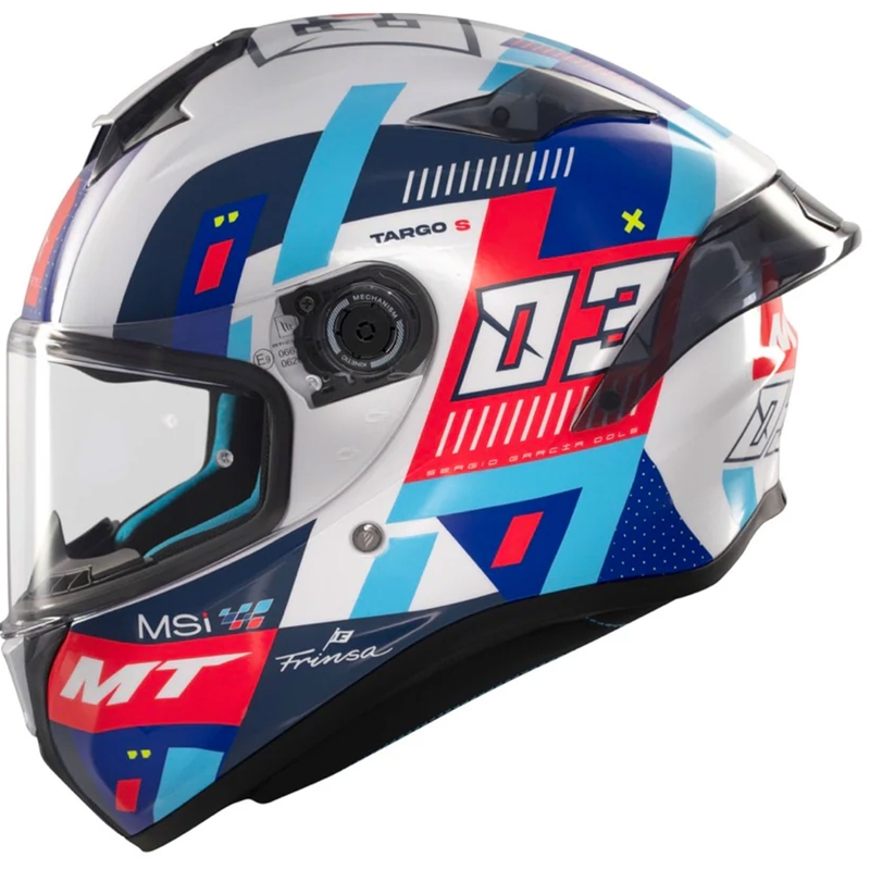 Casco integral de moto MT Targo S SERGIO GARCIA azul-rojo-blanco