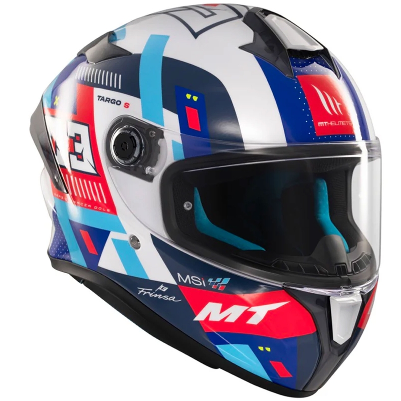 Casco integral de moto MT Targo S SERGIO GARCIA azul-rojo-blanco