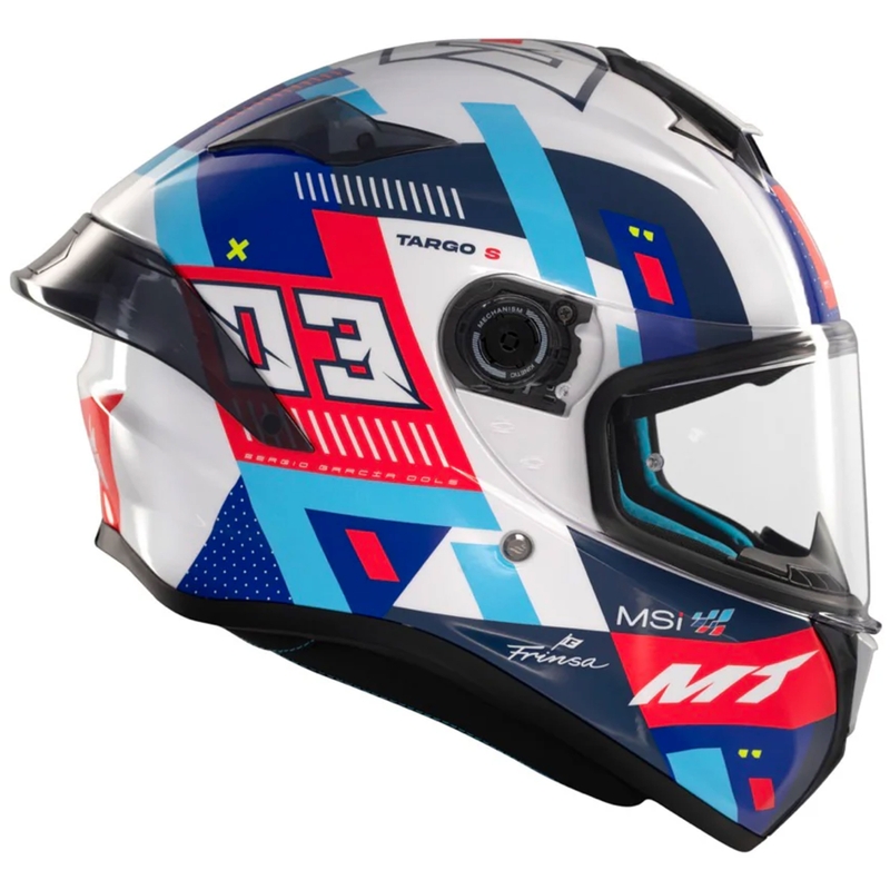 Casco integral de moto MT Targo S SERGIO GARCIA azul-rojo-blanco
