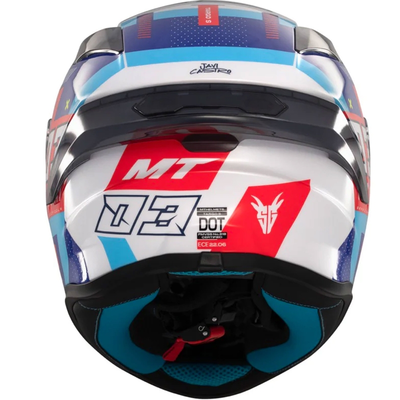 Casco integral de moto MT Targo S SERGIO GARCIA azul-rojo-blanco