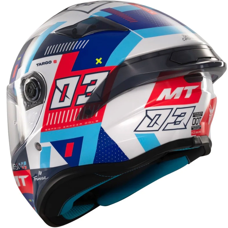 Casco integral de moto MT Targo S SERGIO GARCIA azul-rojo-blanco