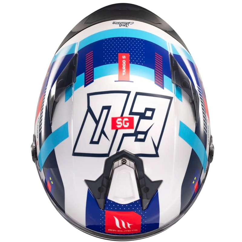 Casco integral de moto MT Targo S SERGIO GARCIA azul-rojo-blanco