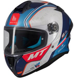 Casco integral de moto MT Targo S Ortola azul-blanco