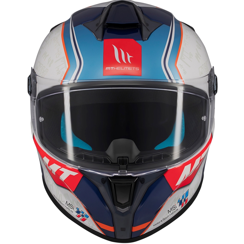 Casco integral de moto MT Targo S Ortola azul-blanco