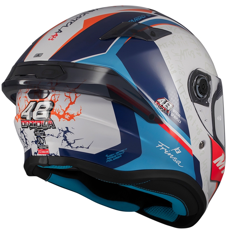 Casco integral de moto MT Targo S Ortola azul-blanco