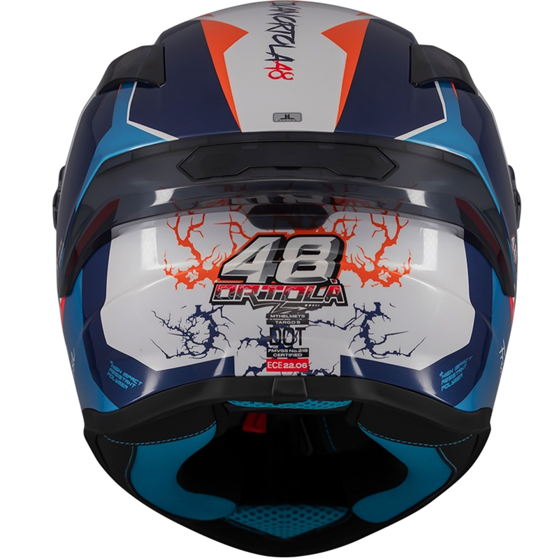 Casco integral de moto MT Targo S Ortola azul-blanco