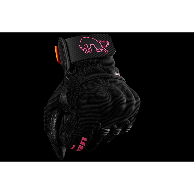 Guantes de moto para mujer Furygan Jet Lady D3O® Evo en negro y rosa
