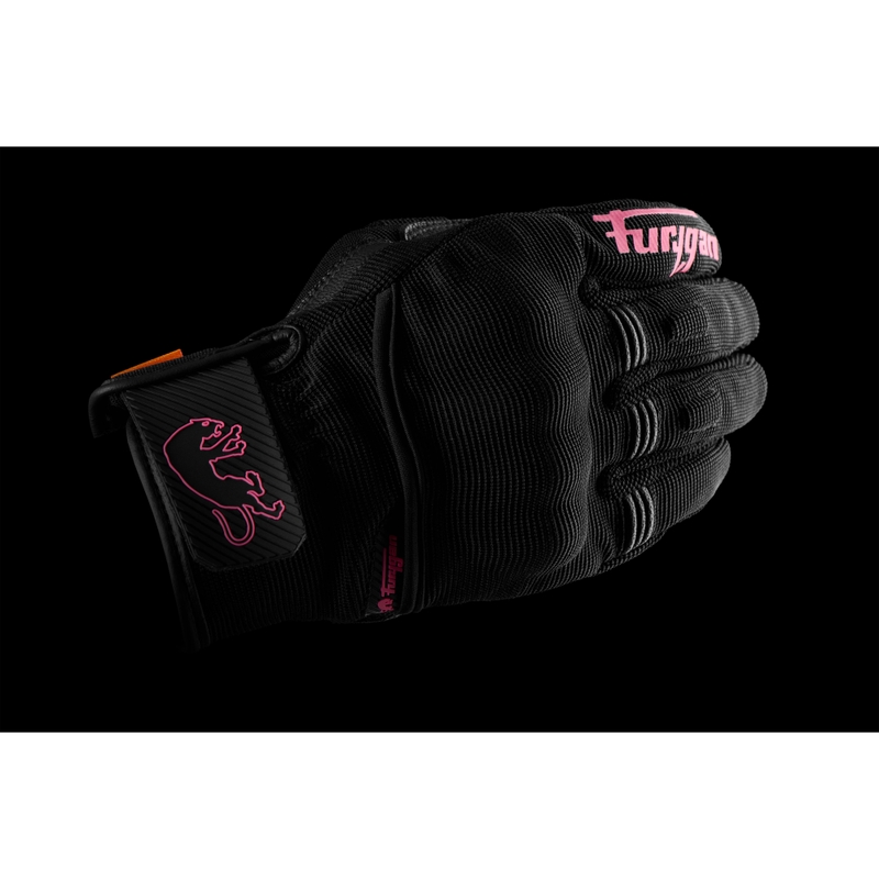 Guantes de moto para mujer Furygan Jet Lady D3O® Evo en negro y rosa