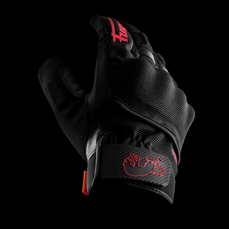 Guantes de moto Furygan Jet D3O Evo negro-rojo