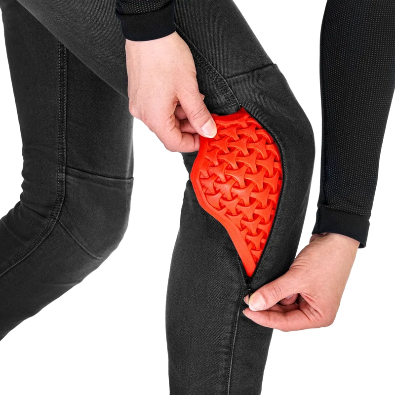 Vaqueros de moto para mujer Shima Ridge negros