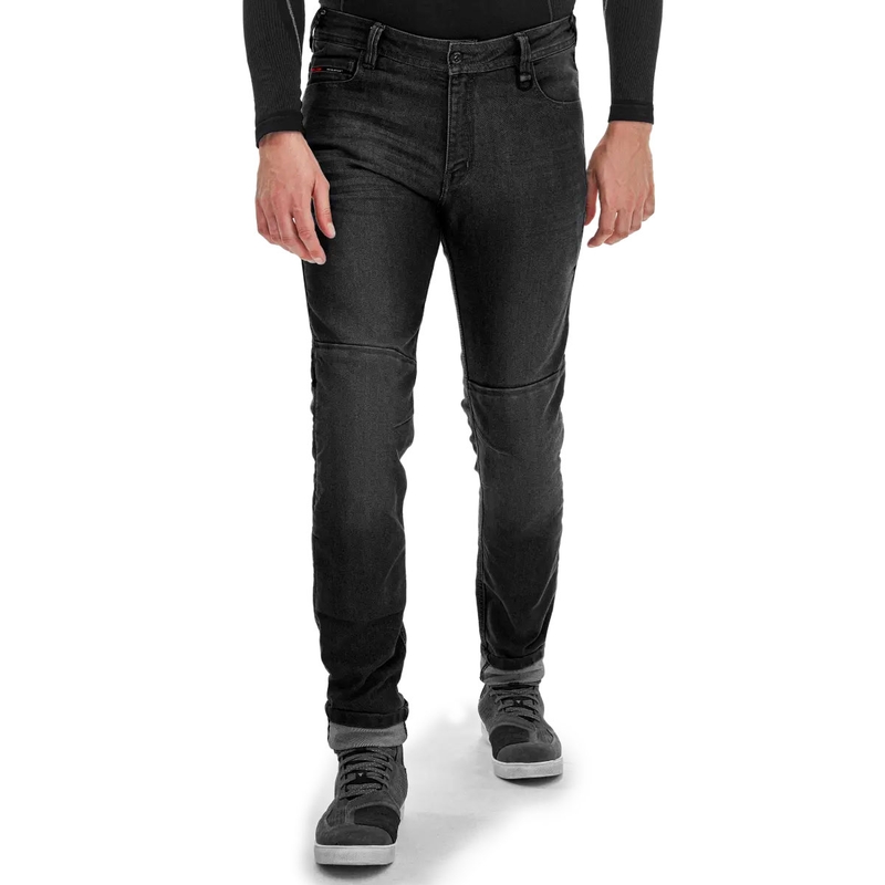 Vaqueros negros de moto Shima Ridge con corte extendido