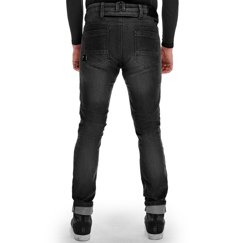 Vaqueros negros de moto Shima Ridge con corte extendido