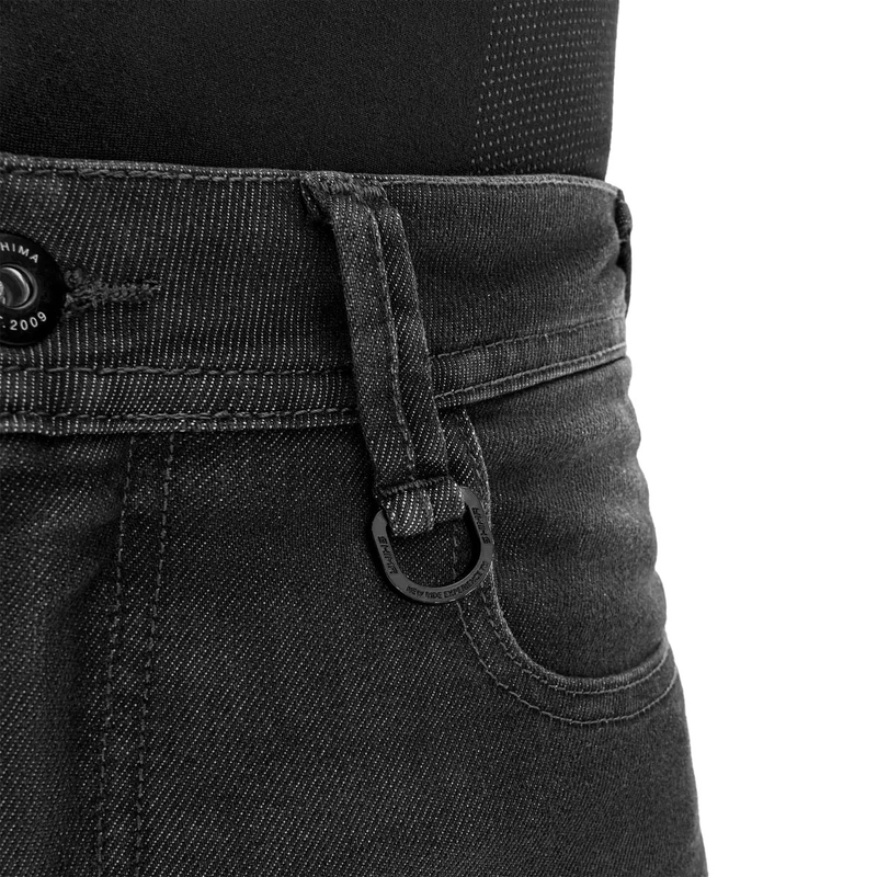 Vaqueros negros de moto Shima Ridge con corte extendido