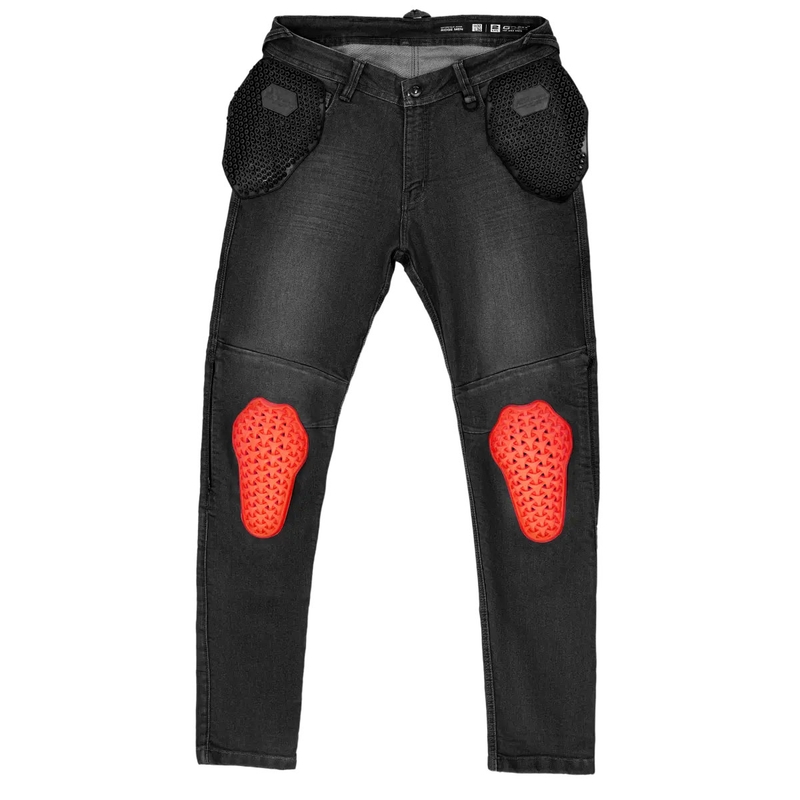 Vaqueros negros de moto Shima Ridge con corte extendido